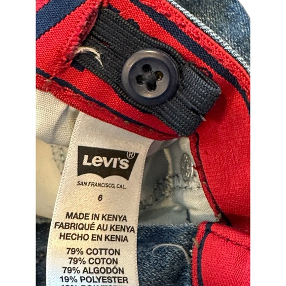 Levis 511 Girls Size 6 Reg Slim Straight Denim Jeans Medium Wash School Play EUC - Picture 6 of 12